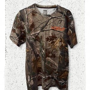 Men’s Sz L Russell Athletic Camo Tee in Brown and Green